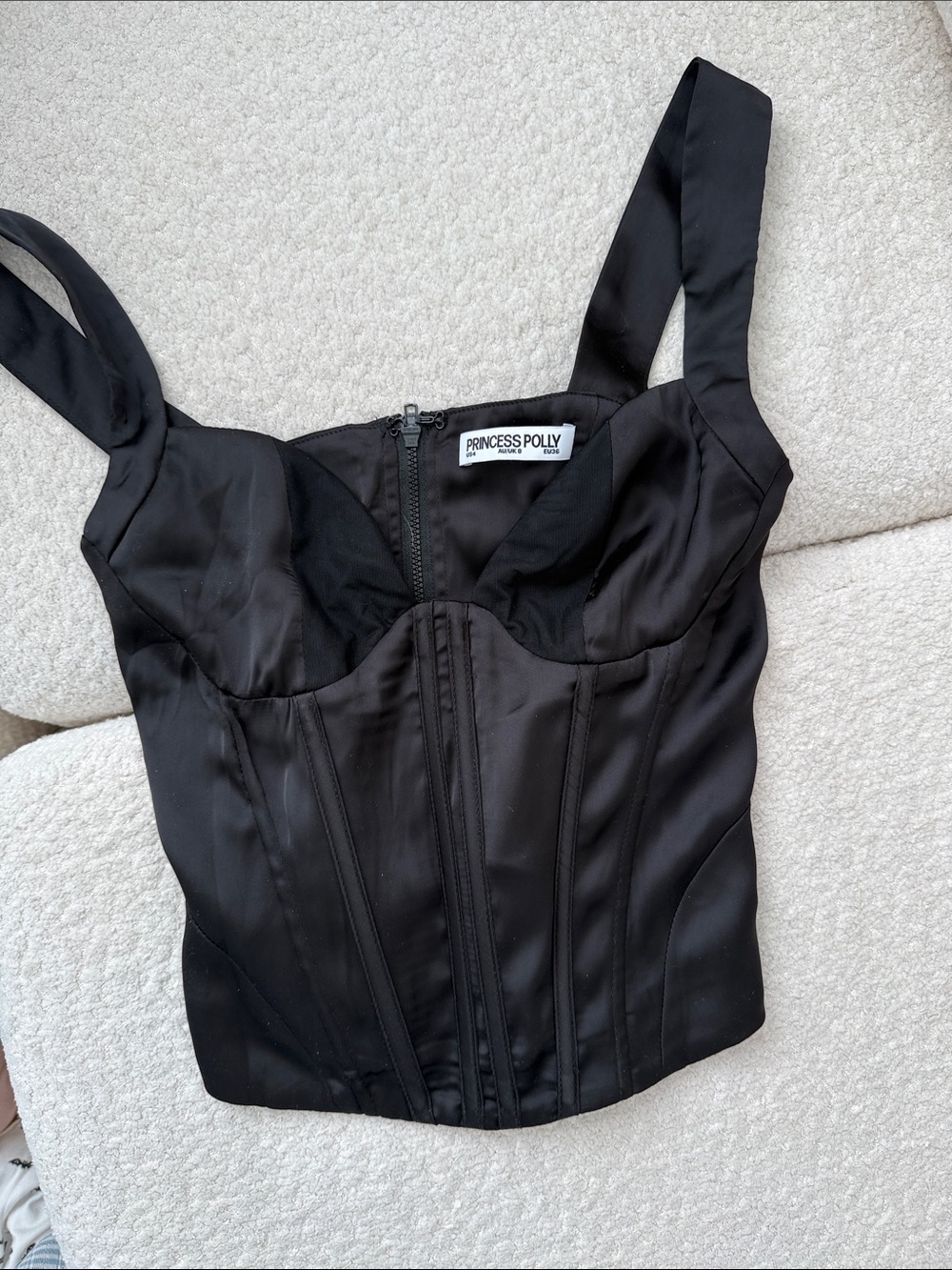 Princess Polly Black Corset-Style Crop Top